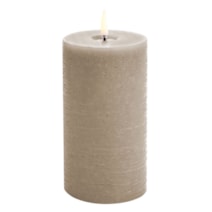 LED pillar melted candle, Sandstone, 7,8x15 cm