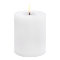 LED pillar melted candle, Nordic white, 7,8x10 cm