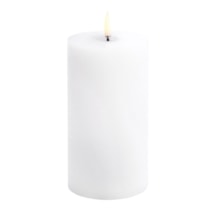 LED pillar melted candle, Nordic white, 7,8x15 cm
